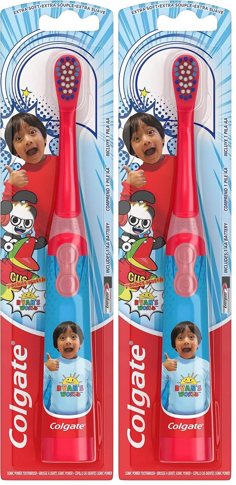 Colgate Kids Battery Powered Toothbrush, Ryan'S World, Extra Soft Bristles, 1 Pack