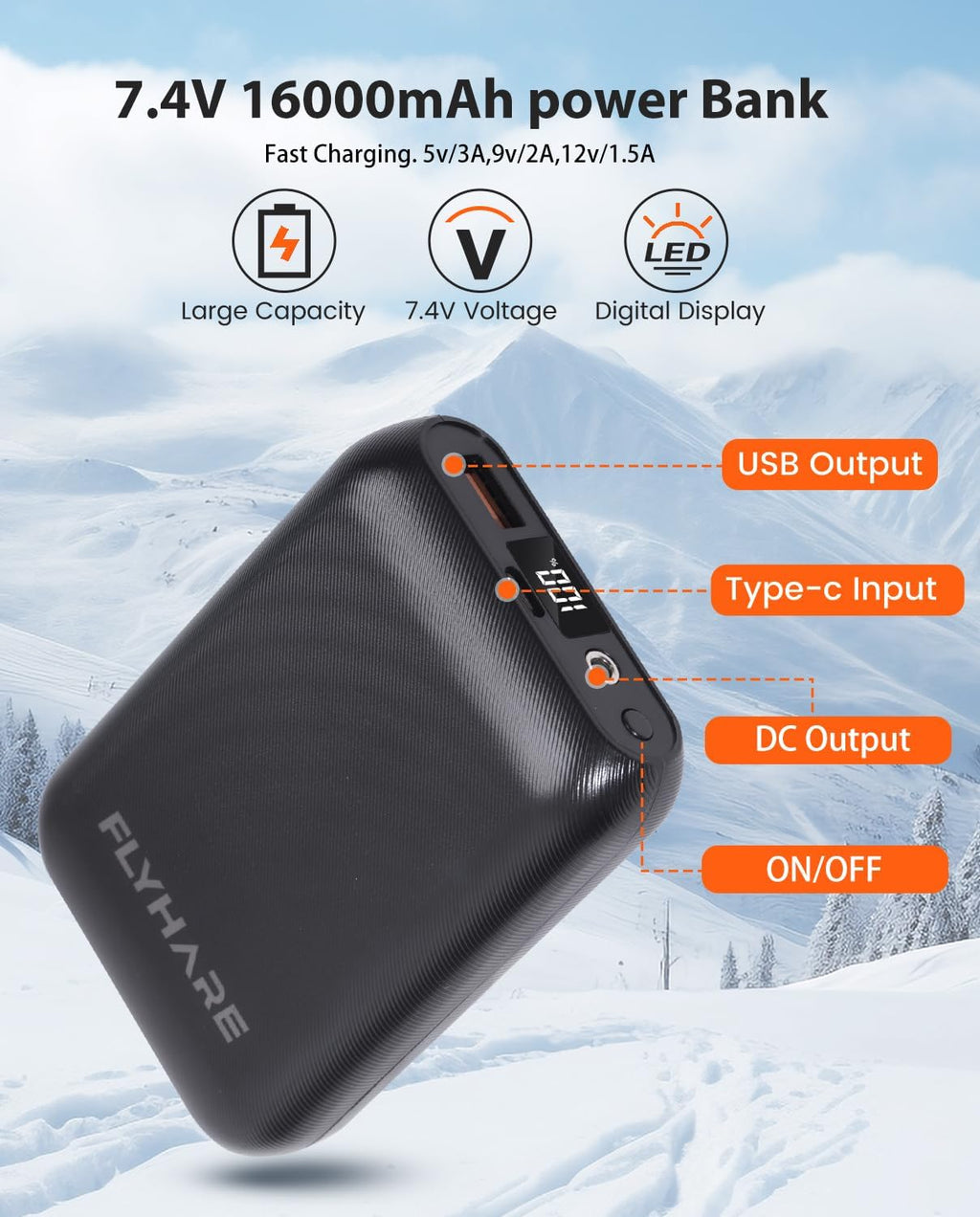 Flyhare Heated Vest for Men with Battery Pack Included 16000Mah 7.4V, Warming Men'S Heated Vests Rechargeable Vest Outdoor