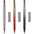 TOODOO 3 Pack Retractable Lip Brush for Lipstick with Cap Dual-Ended Liner Foundation Makeup Brush Sets Travel Applicators(Gradient Black, Gradient Red, Bright Pink)